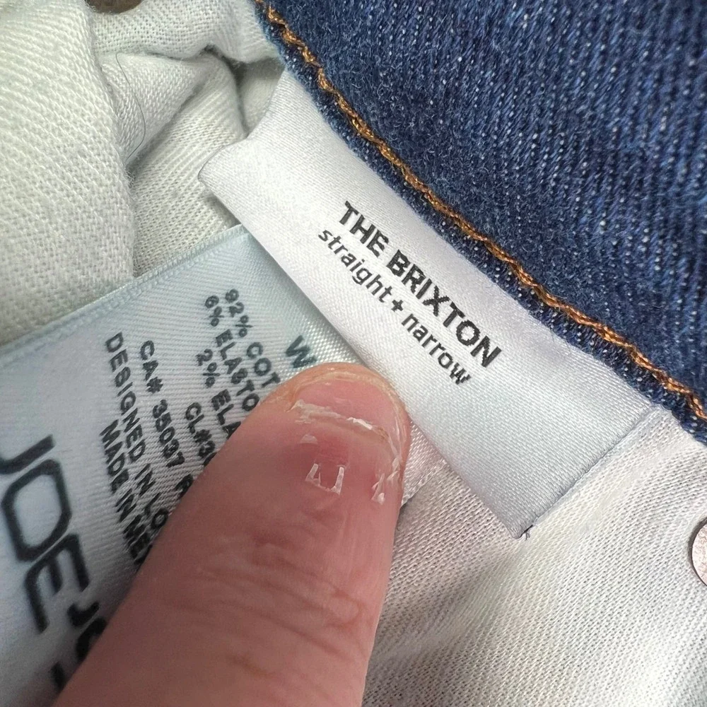 Joe's The Brixton Jeans Mens 32 Blue Solid Straight Narrow Fit Whiskered Denim